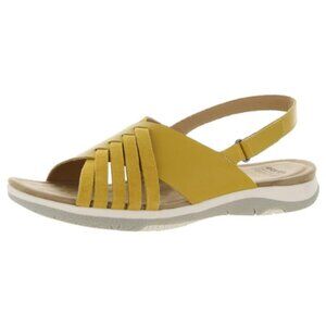Earth Women's Suzie Flat Sandal Size 6 Wide, Yellow 700